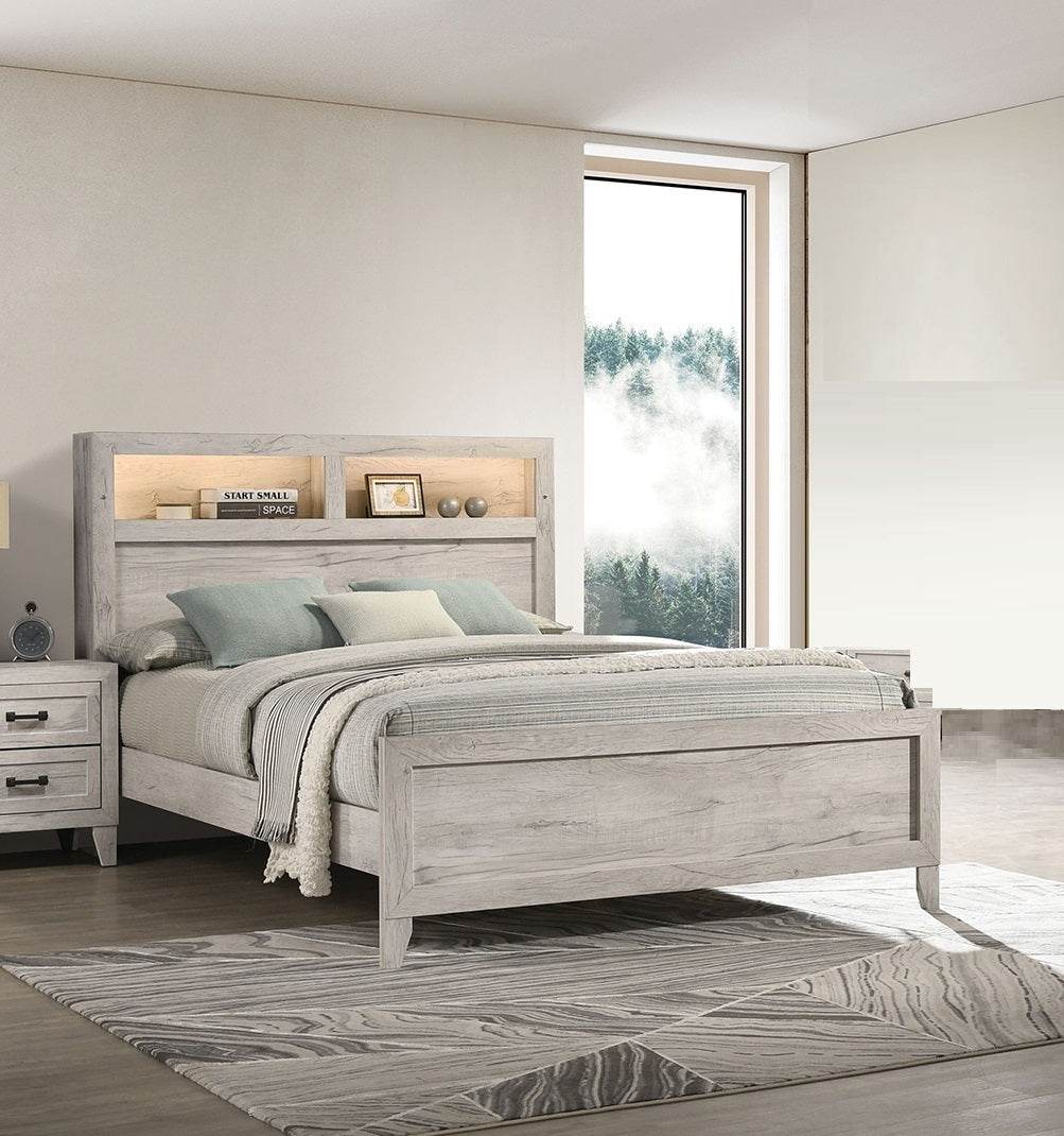 3-Piece Contemporary White Wash Bedroom Furniture Set - Sleep Galleria