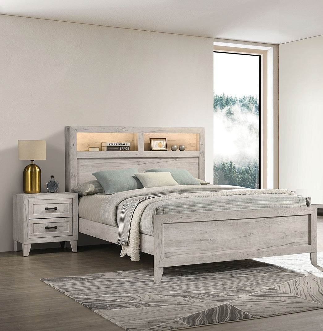 3-Piece Contemporary White Wash Bedroom Furniture Set - Sleep Galleria
