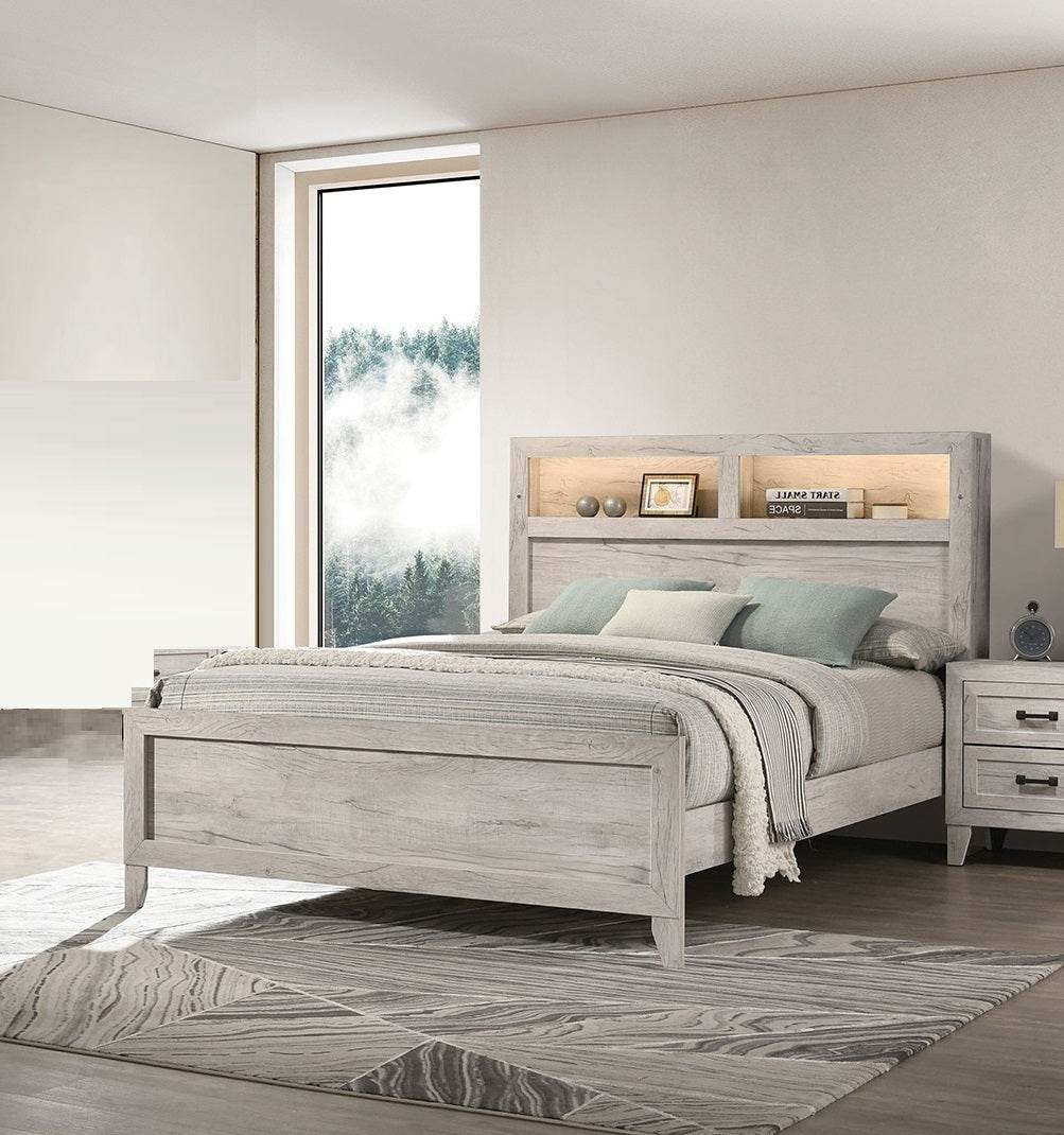 3-Piece Contemporary White Wash Bedroom Furniture Set - Sleep Galleria
