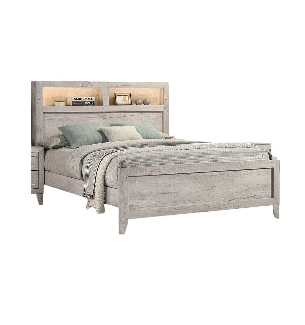 3-Piece Contemporary White Wash Bedroom Furniture Set - Sleep Galleria