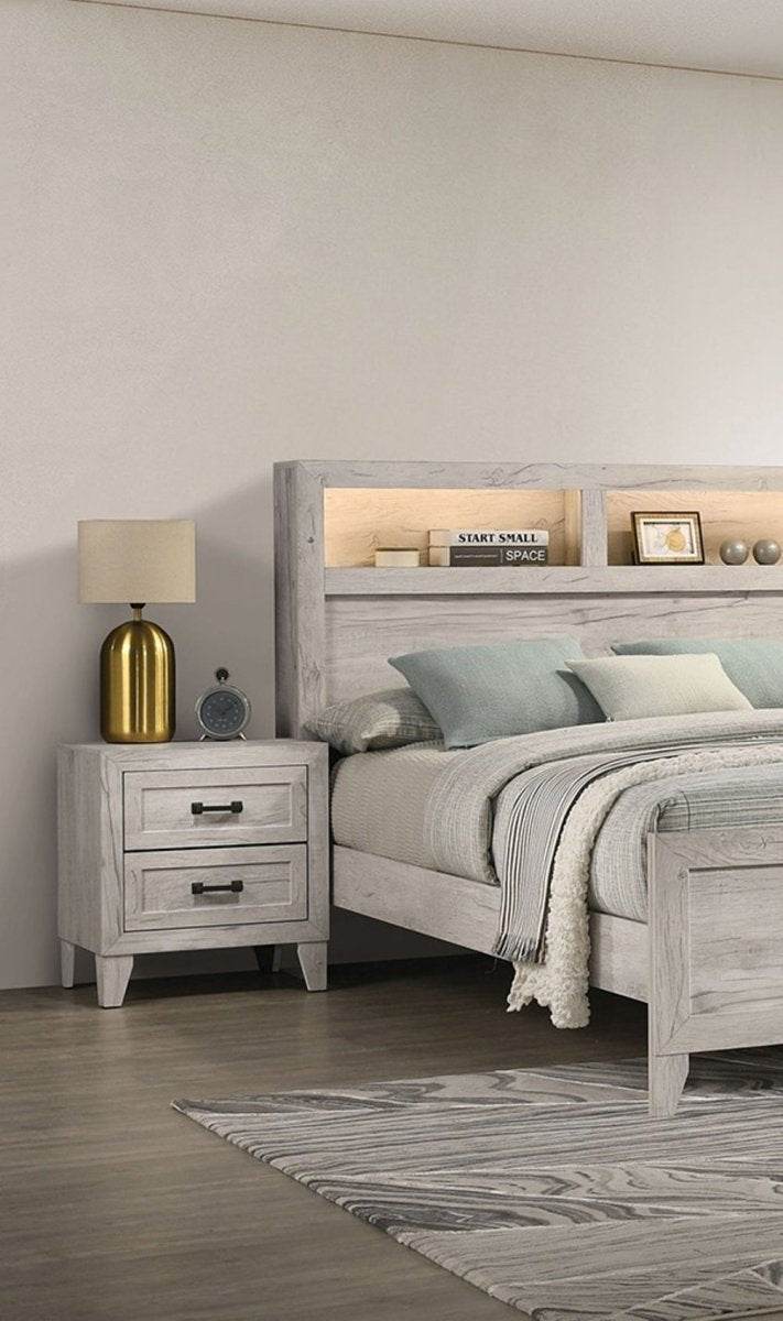 3-Piece Contemporary White Wash Bedroom Furniture Set - Sleep Galleria