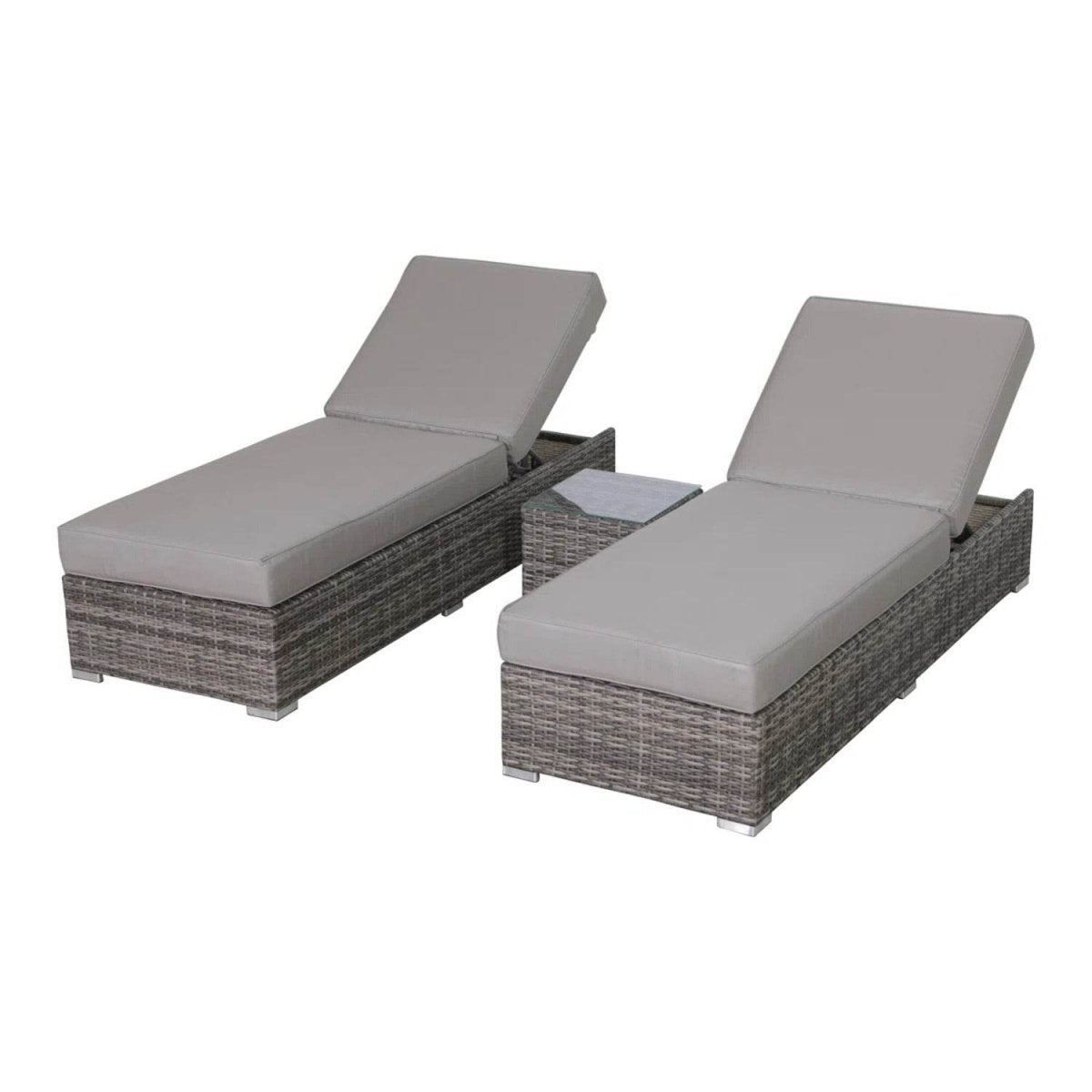 3 - Piece Fully Assembled Weather - Resistant Wicker Chaise Lounge Set - Restanew - Omega Lifestyles