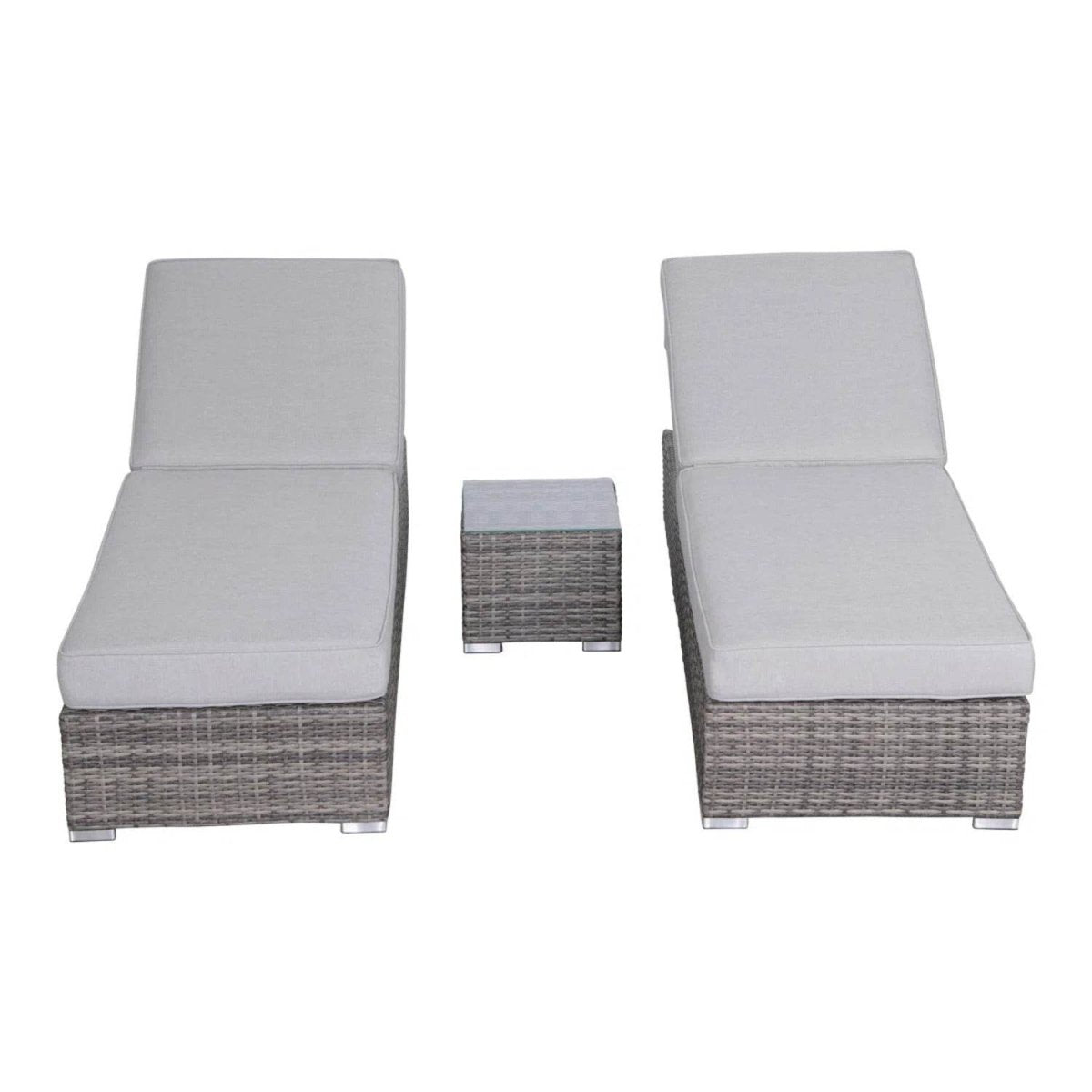 3 - Piece Fully Assembled Weather - Resistant Wicker Chaise Lounge Set - Restanew - Omega Lifestyles