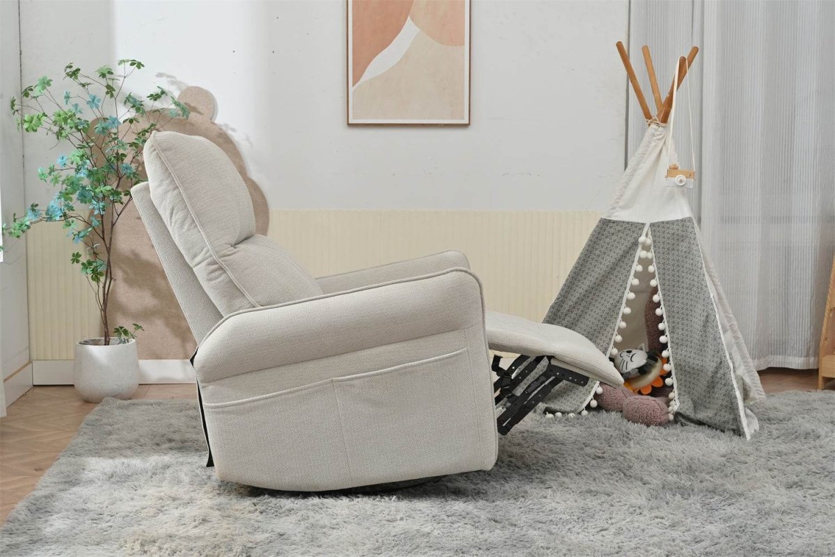 360 - Degree Swivel Rocker Recliner Chair With Footrest - Restanew - Omega Lifestyles