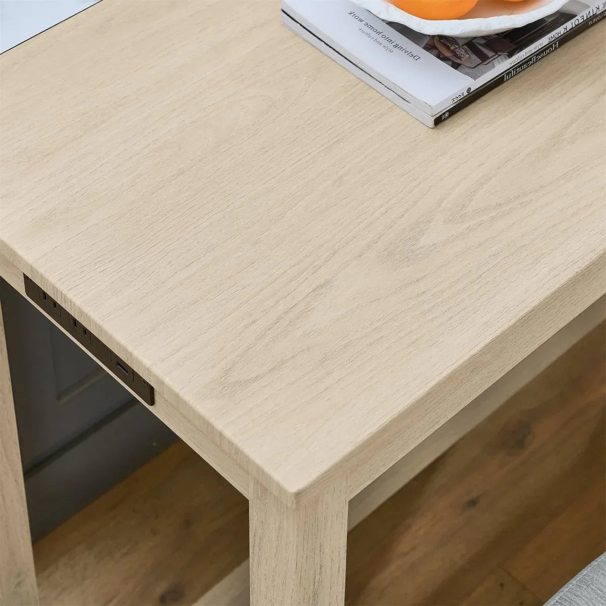 4-Piece Light Oak Solid Wood Bar Table And Stools Set - Omega Lifestyles