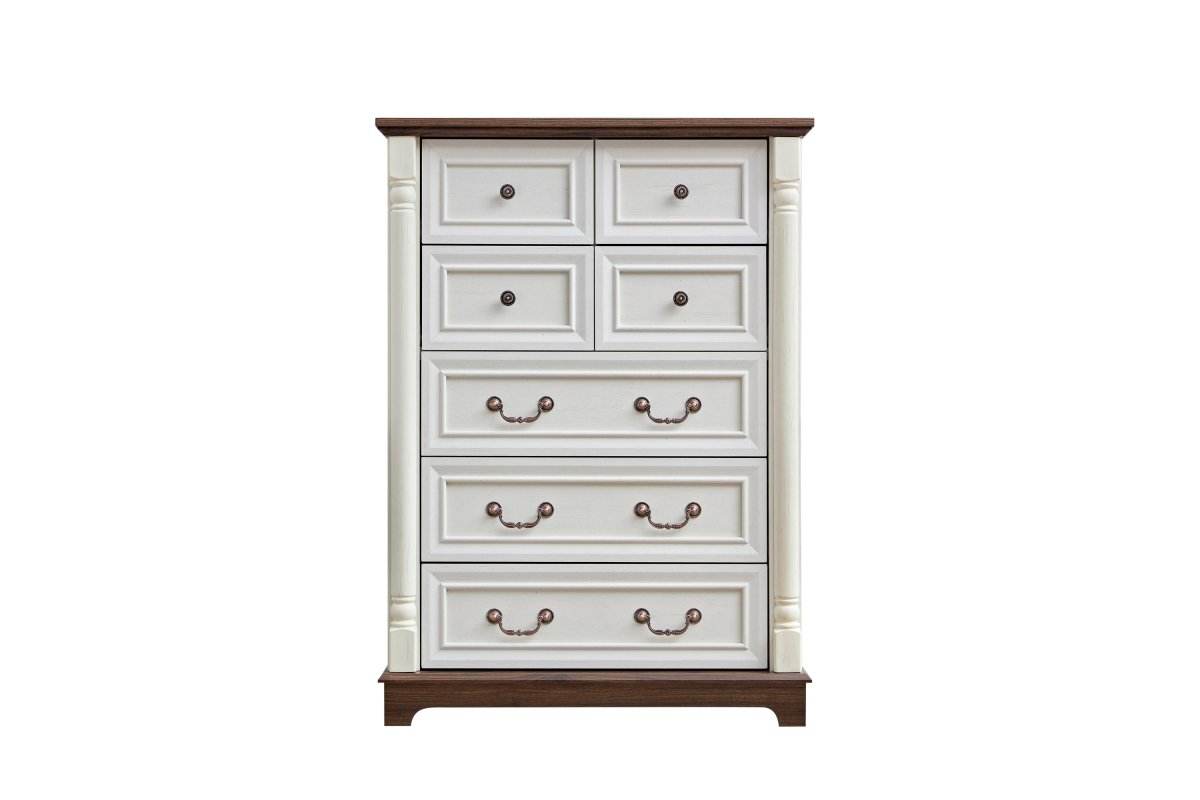 7-Drawer Rustic Walnut Storage Dresser Chest - Sleep Galleria