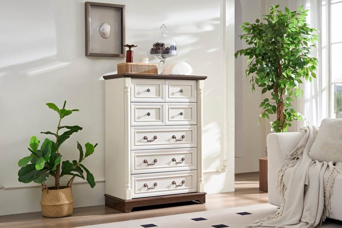 7-Drawer Rustic Walnut Storage Dresser Chest - Sleep Galleria