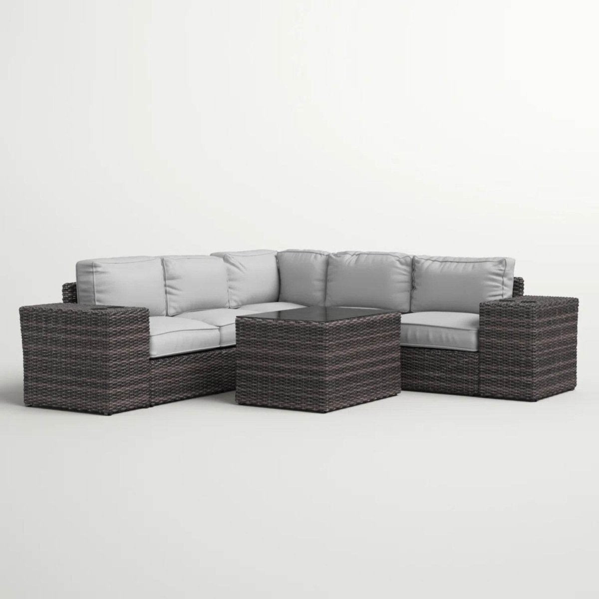 8 - Piece Fully Assembled Outdoor Wicker Seating Group With Cushions - Restanew - Omega Lifestyles