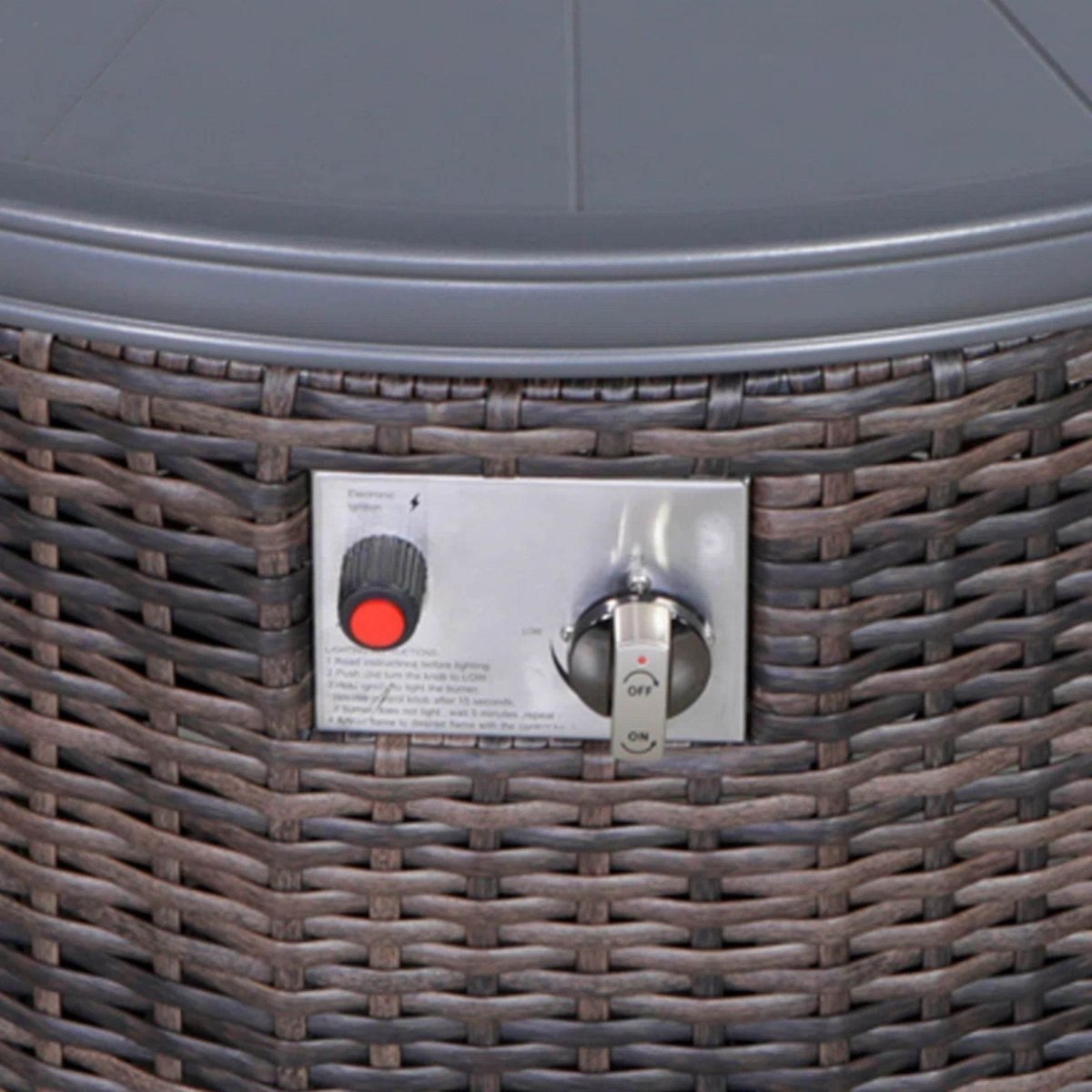 Aluminum Propane Outdoor Wicker Fire Pit Table - Restanew - Omega Lifestyles