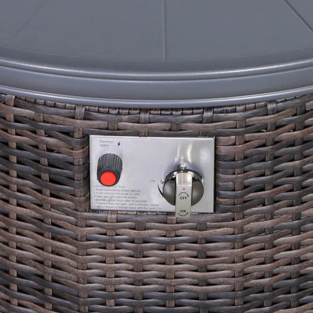 Aluminum Propane Outdoor Wicker Fire Pit Table - Omega Lifestyles