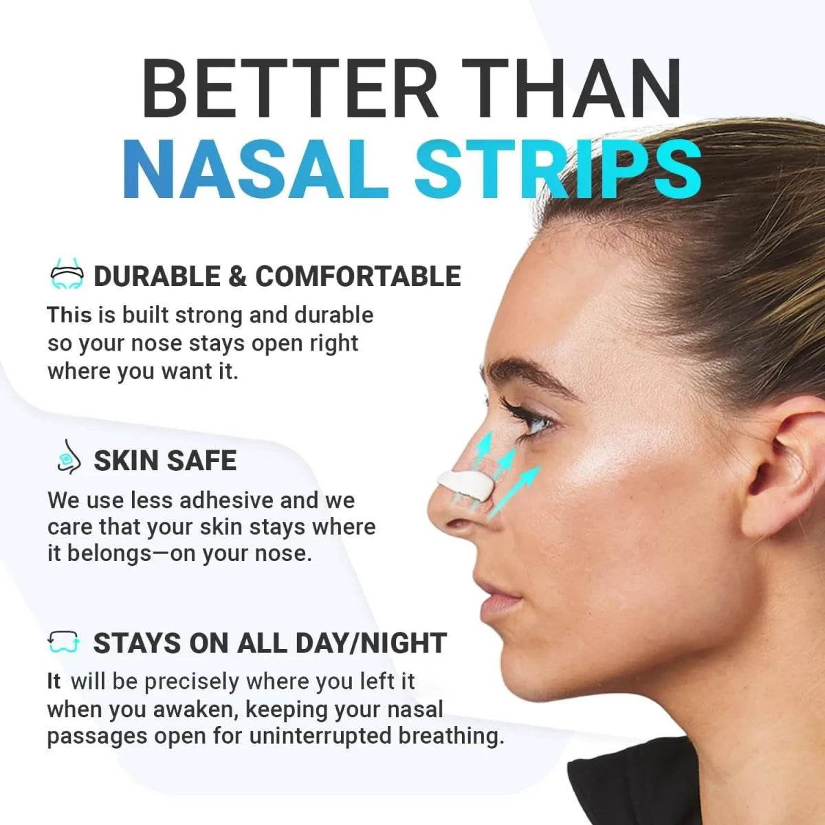 Anti Snore Magnetic Nasal Breathing Dilator Strips - Omega Lifestyles