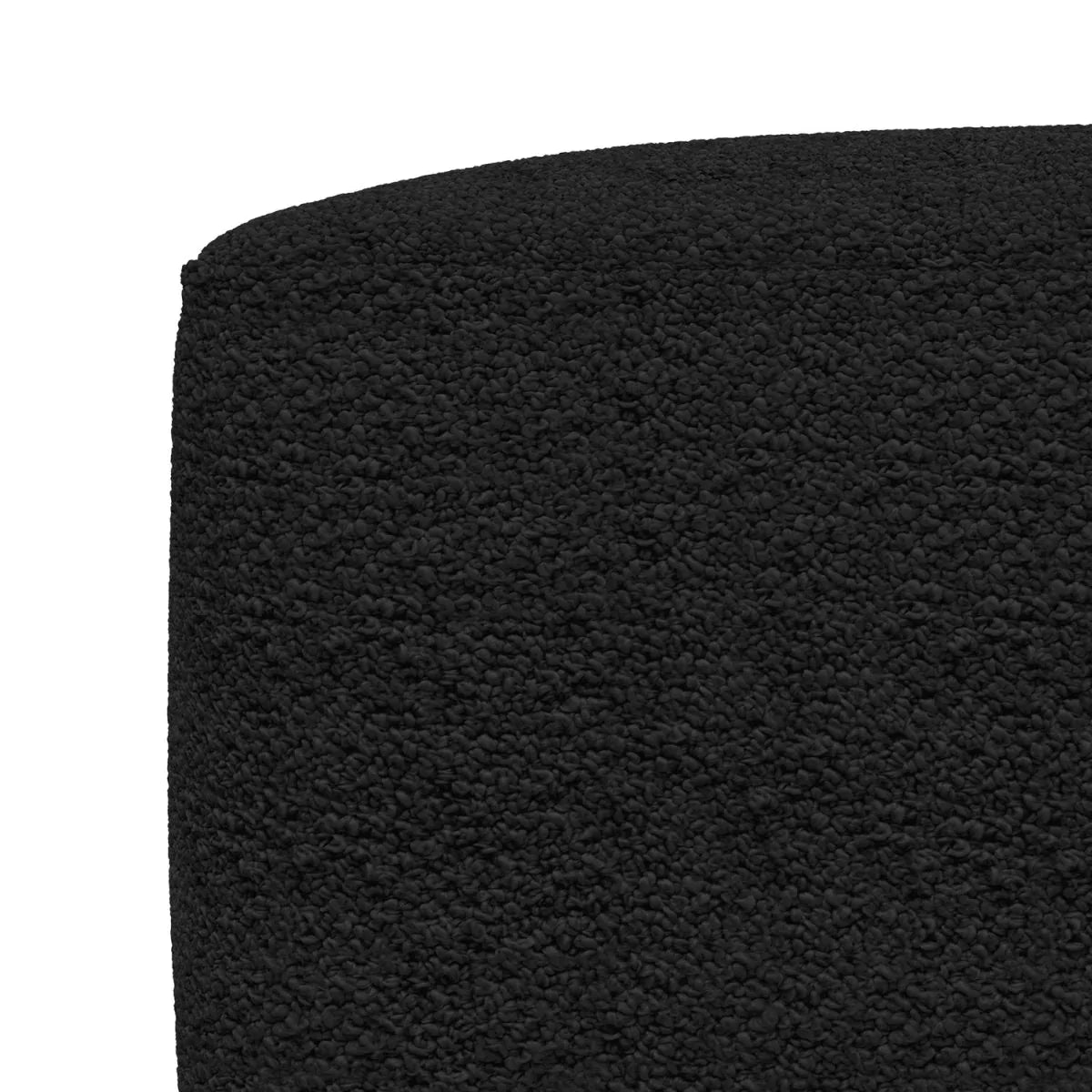 Black Cotton Boucle Square Pouf Ottoman - Omega Lifestyles