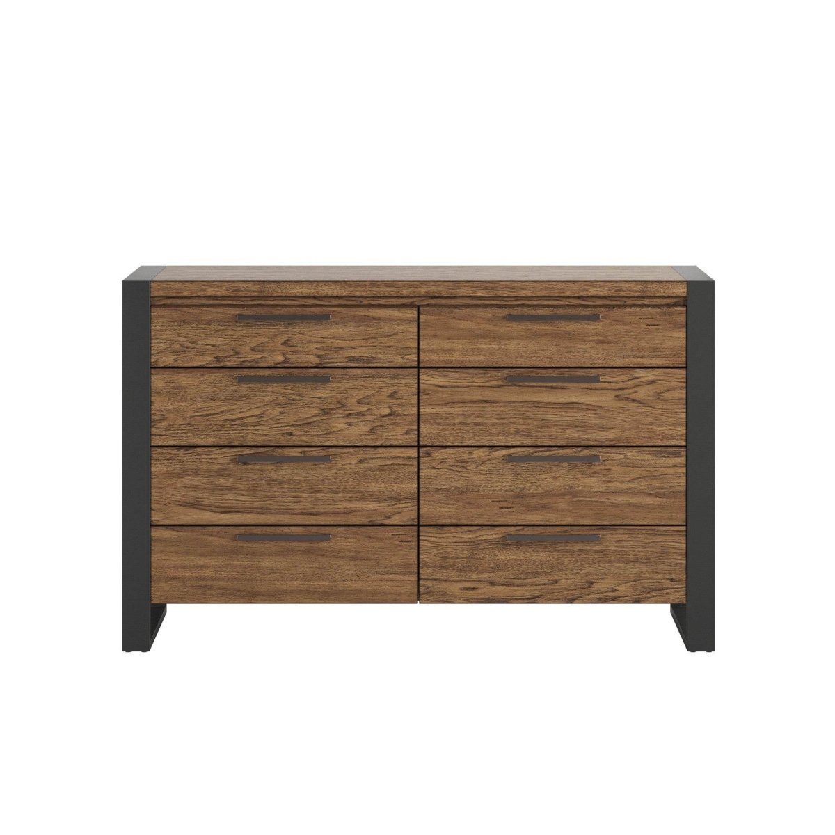 Brown Urban Industrial 8 - Drawer Engineered Wood Dresser - Restanew - Omega Lifestyles