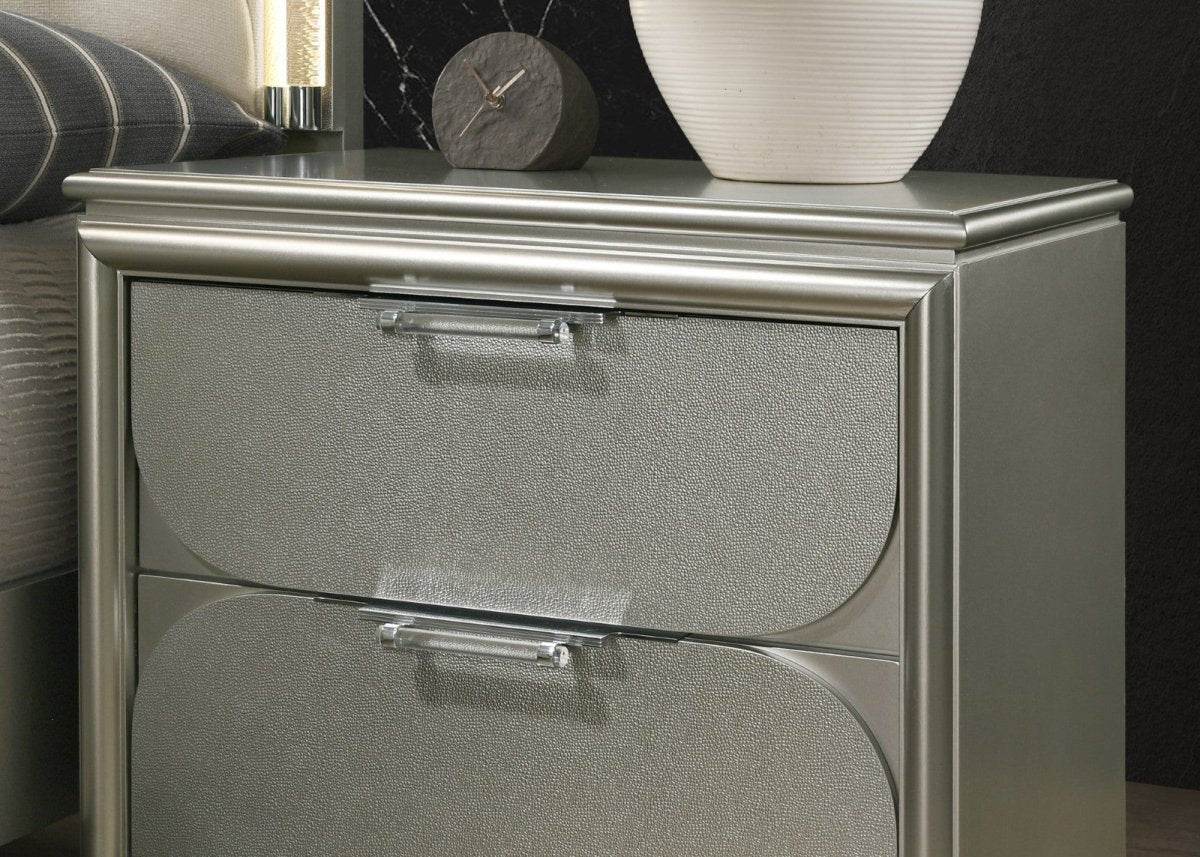 Contemporary Silver Fabric Upholstered 3-Piece Bedroom Set - Sleep Galleria