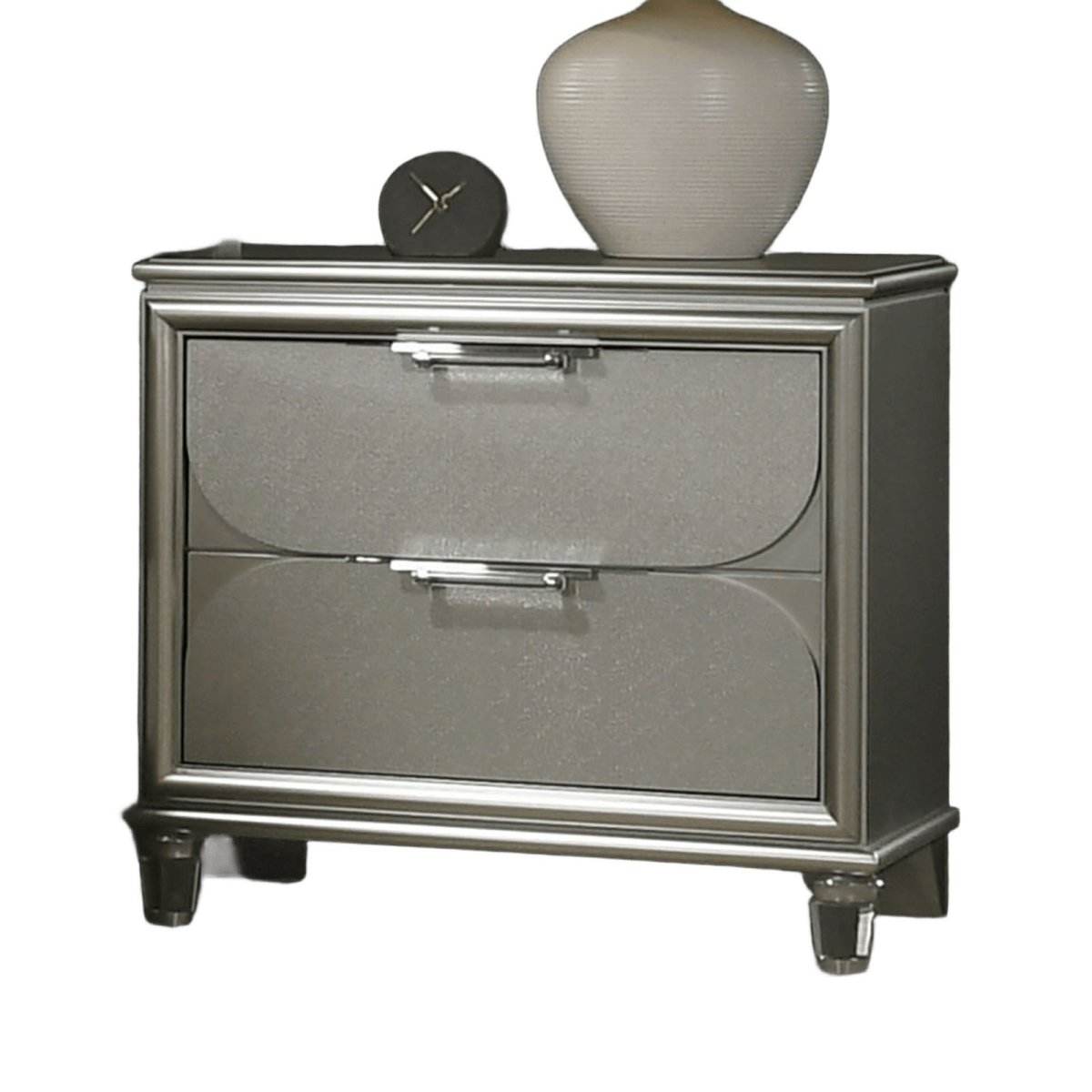 Contemporary Silver Fabric Upholstered 3-Piece Bedroom Set - Sleep Galleria