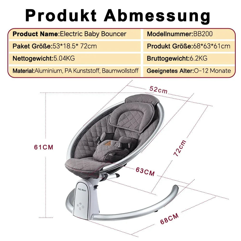 Electric Bluetooth Baby Bouncer Swing With Music Speaker - Omega Lifestyles