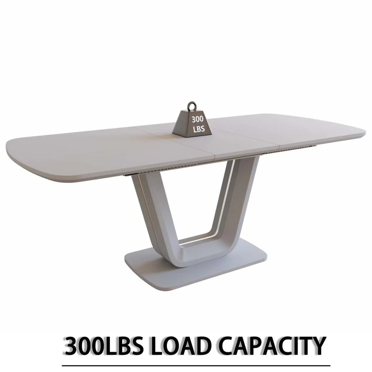 Expandable MDF Dining Table With Eight PU Fabric Chairs Set - Omega Lifestyles