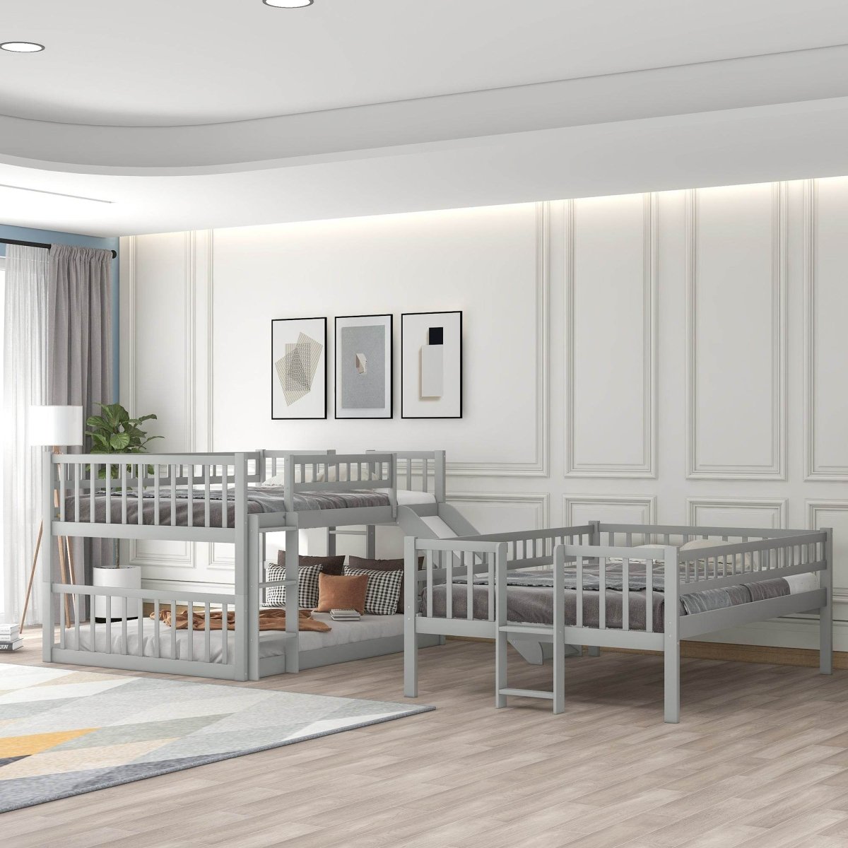 Full Over Full Over Full Triple Solid Wood Full Bed Frame - Restanew - Omega Lifestyles