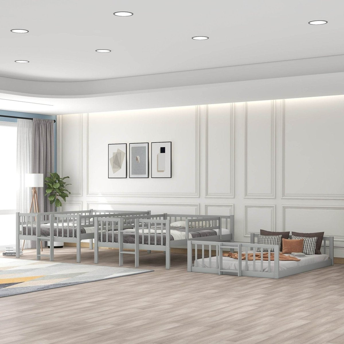 Full Over Full Over Full Triple Solid Wood Full Bed Frame - Restanew - Omega Lifestyles