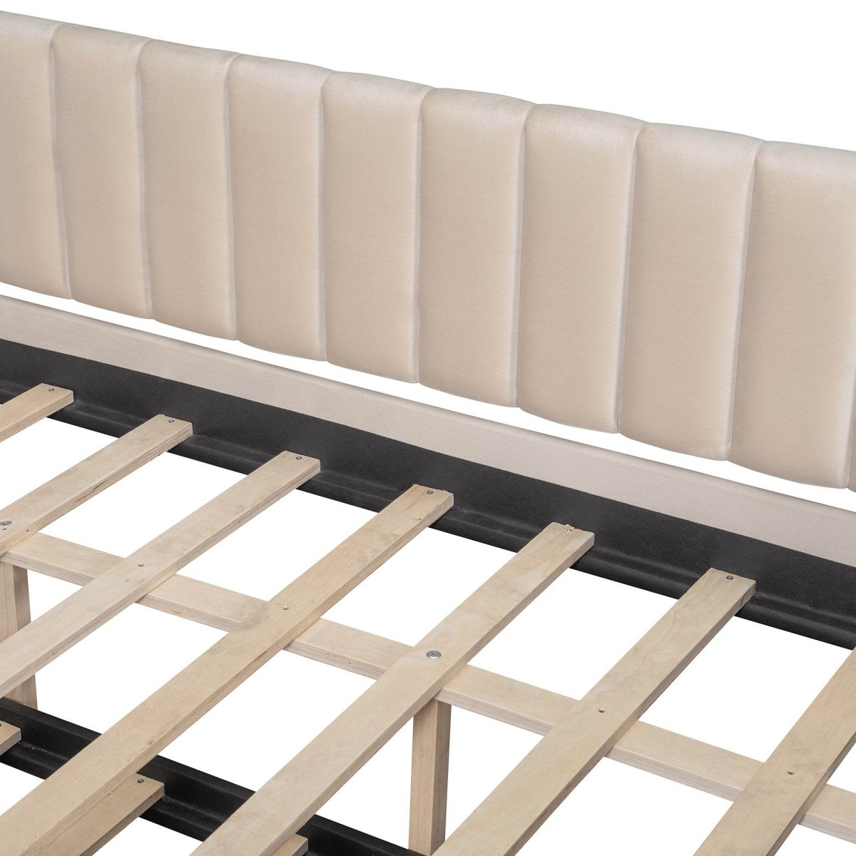 Full Upholstered Velvet Daybed With Pull-Out Trundle - Sleep Galleria