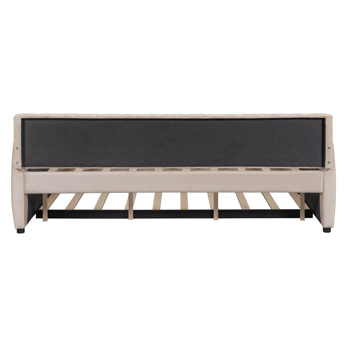 Full Upholstered Velvet Daybed With Pull-Out Trundle - Sleep Galleria