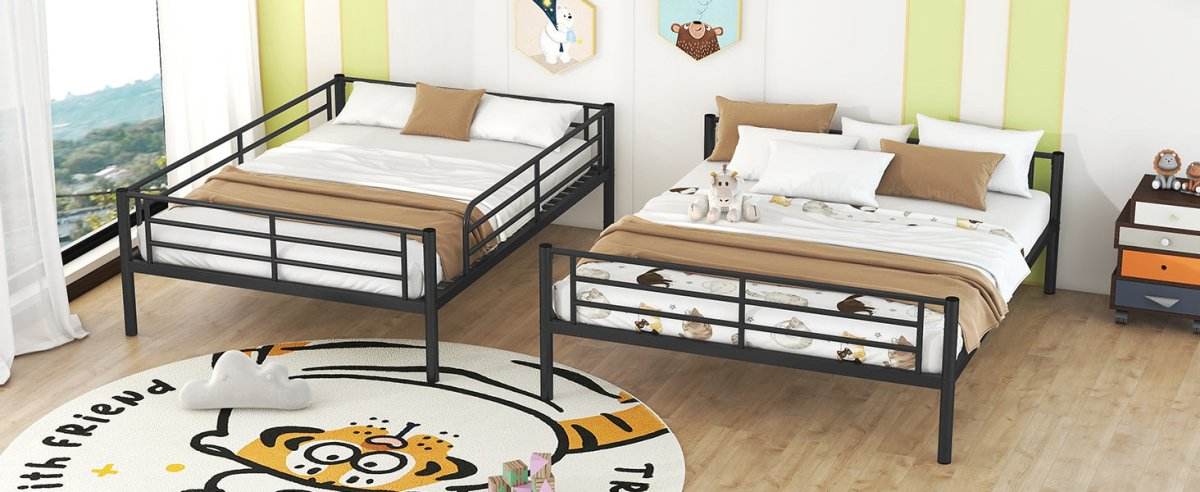 Full XL Over Queen Iron Frame Bunk Bed - Sleep Galleria