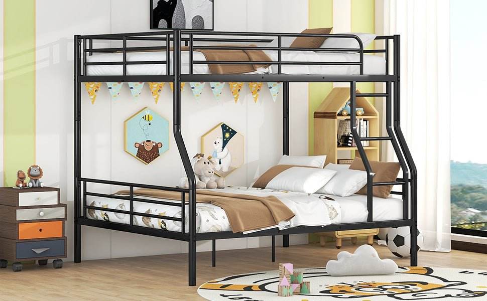 Full XL Over Queen Iron Frame Bunk Bed - Sleep Galleria