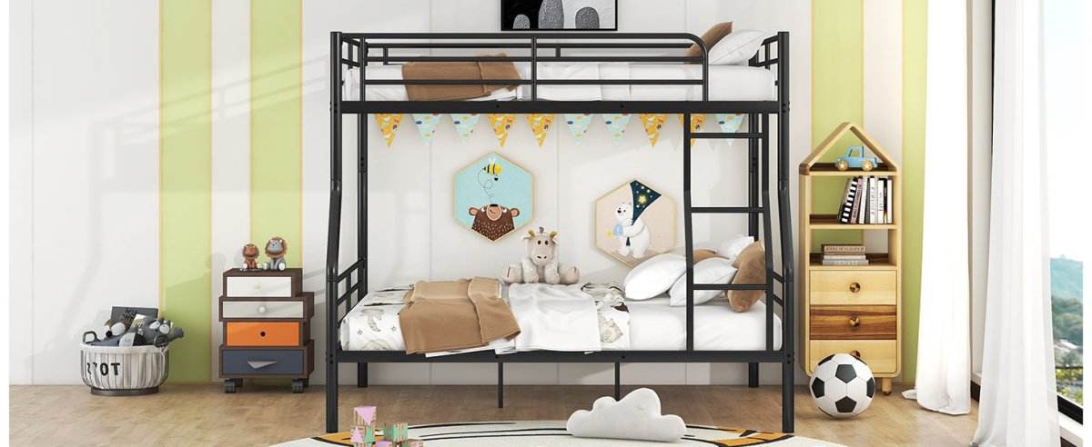 Full XL Over Queen Iron Frame Bunk Bed - Sleep Galleria