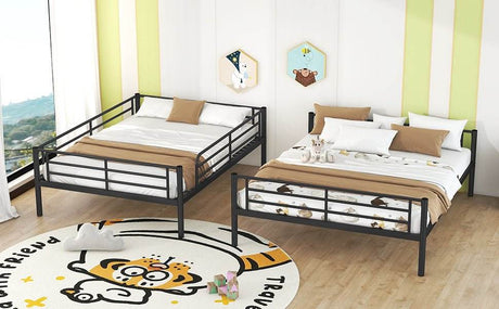 Full XL Over Queen Iron Frame Bunk Bed - Sleep Galleria