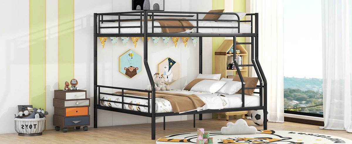 Full XL Over Queen Iron Frame Bunk Bed - Sleep Galleria