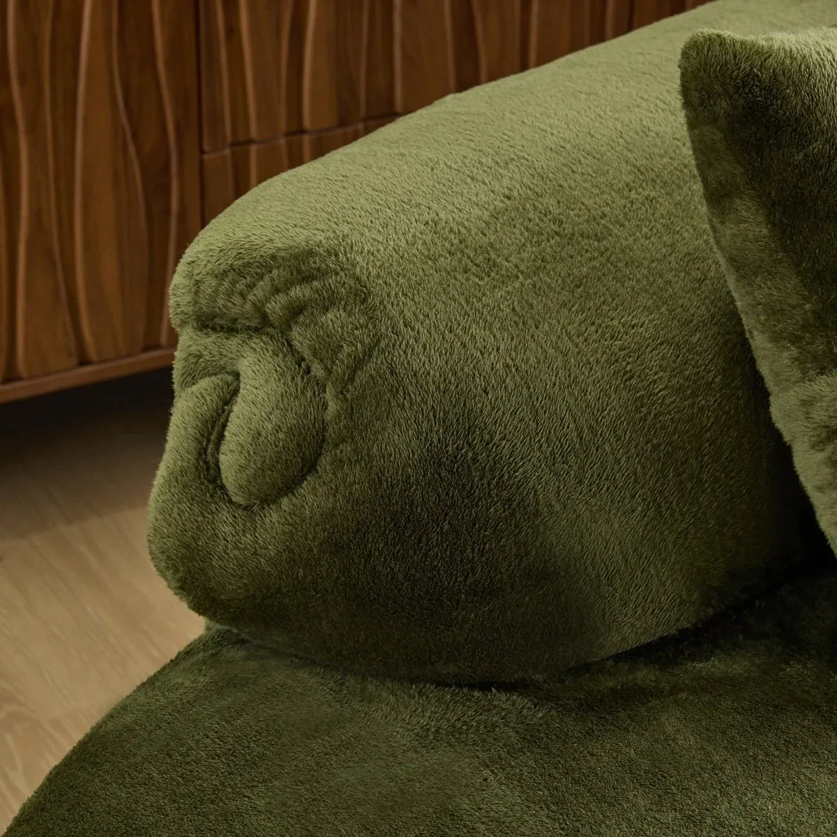 Green Modular Velvet Curved 4-Seat Sofa - Omega Lifestyles