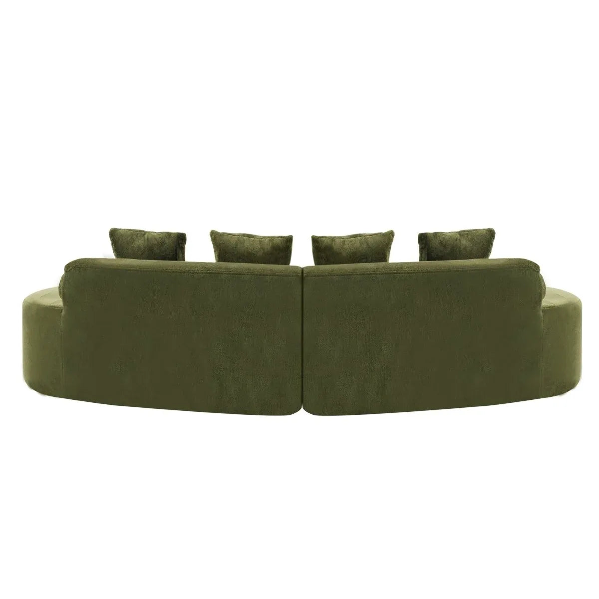 Green Modular Velvet Curved 4-Seat Sofa - Omega Lifestyles