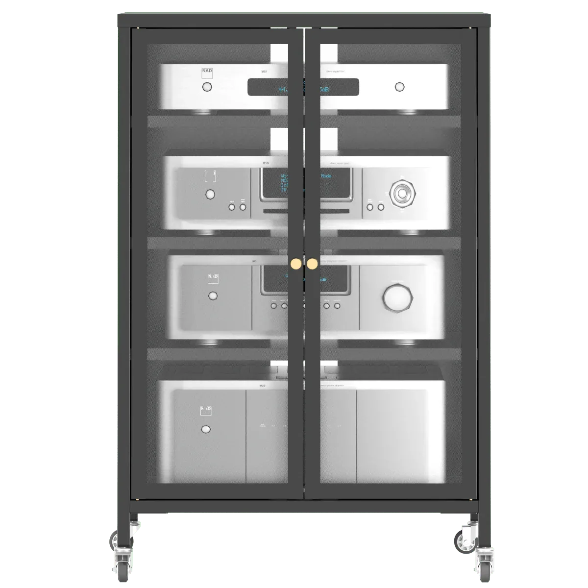 Heavy-Duty Metal AV Media Storage Cabinet With Wheels - Omega Lifestyles