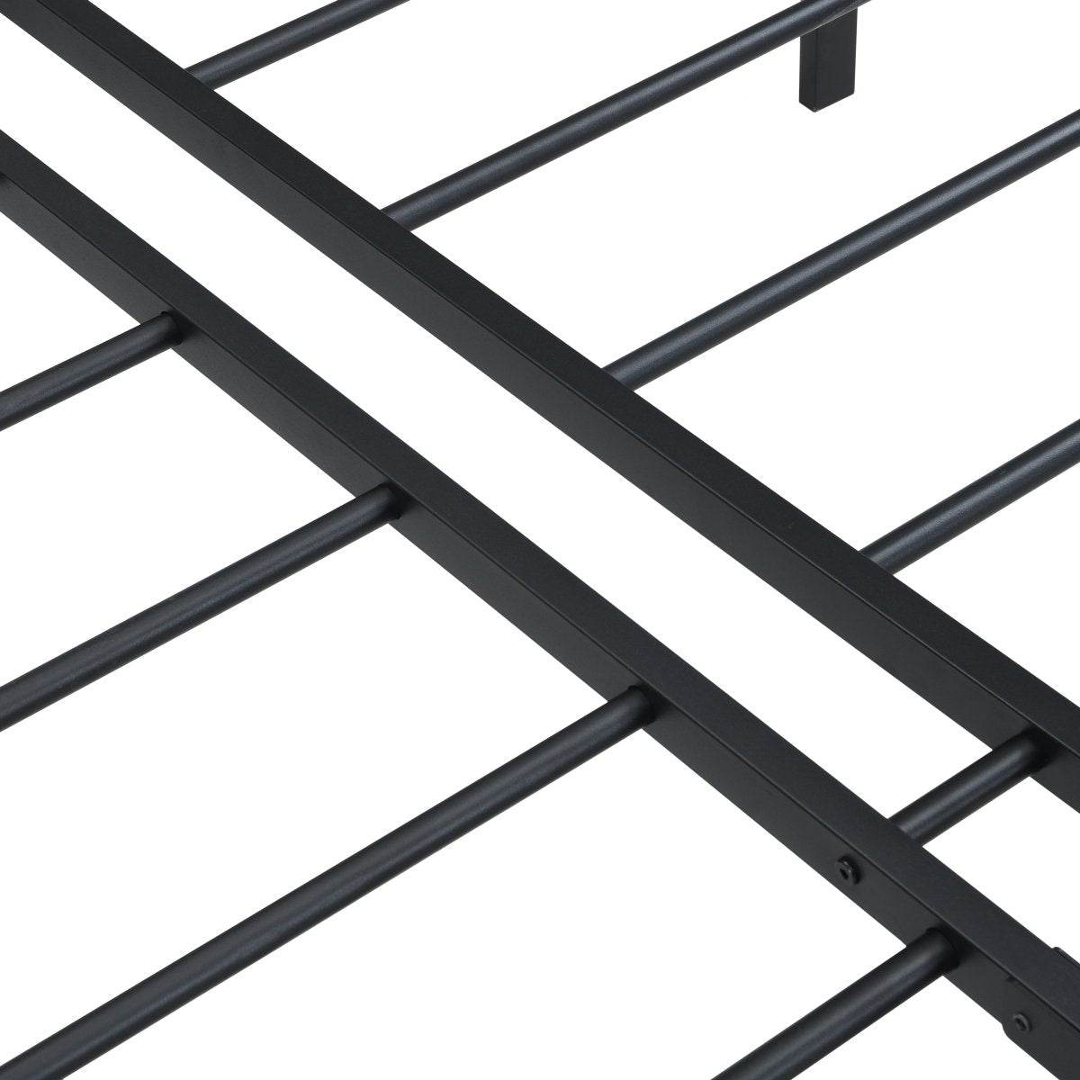 Heavy Duty Queen Metal Bed Frame With Reinforced Slats - Sleep Galleria
