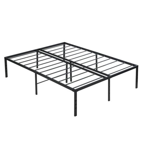Heavy Duty Queen Metal Bed Frame With Reinforced Slats - Sleep Galleria