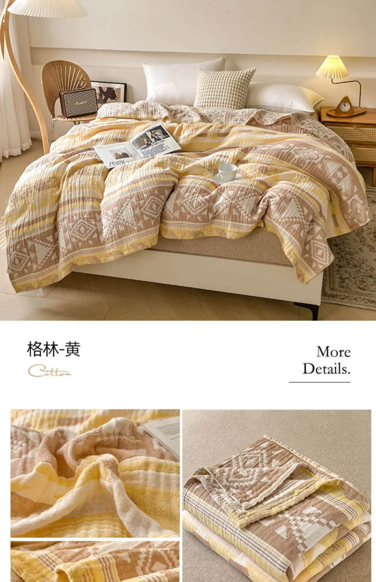 Japanese Style Breathable Cotton Gauze Blanket - Sleep Galleria
