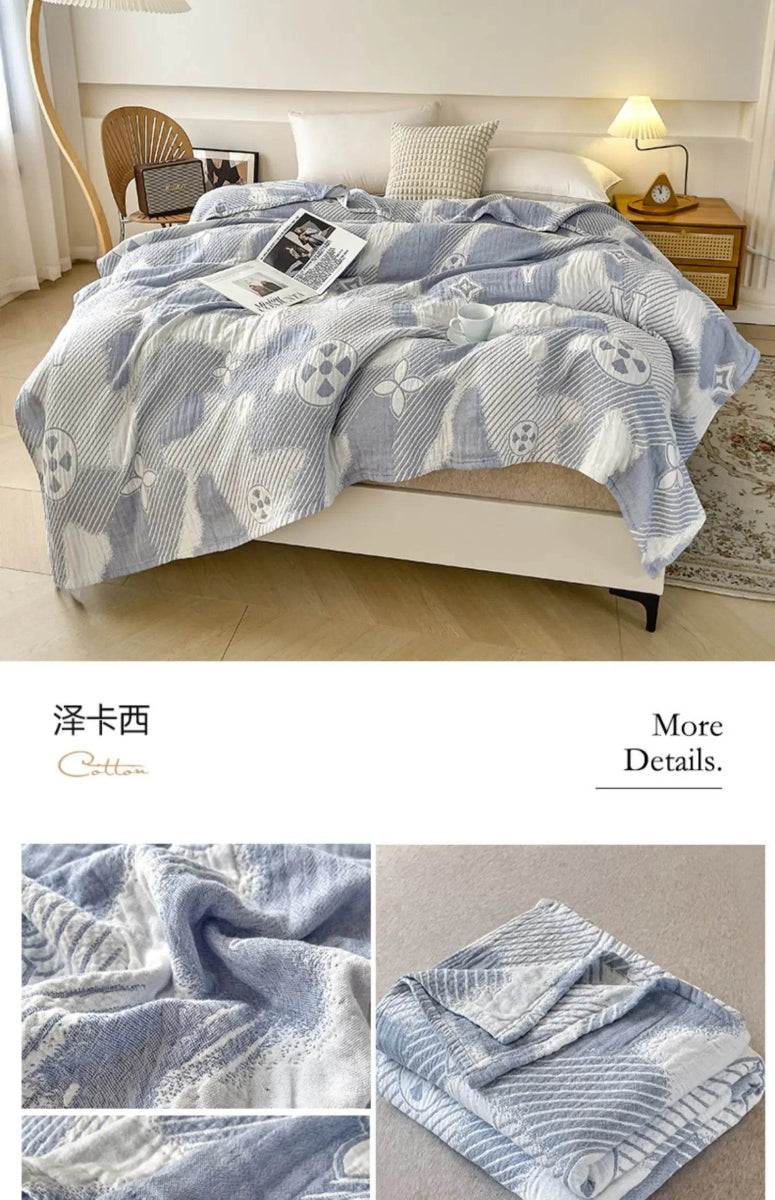 Japanese Style Breathable Cotton Gauze Blanket - Sleep Galleria