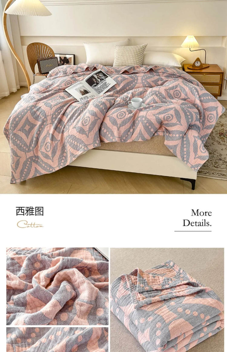Japanese Style Breathable Cotton Gauze Blanket - Sleep Galleria