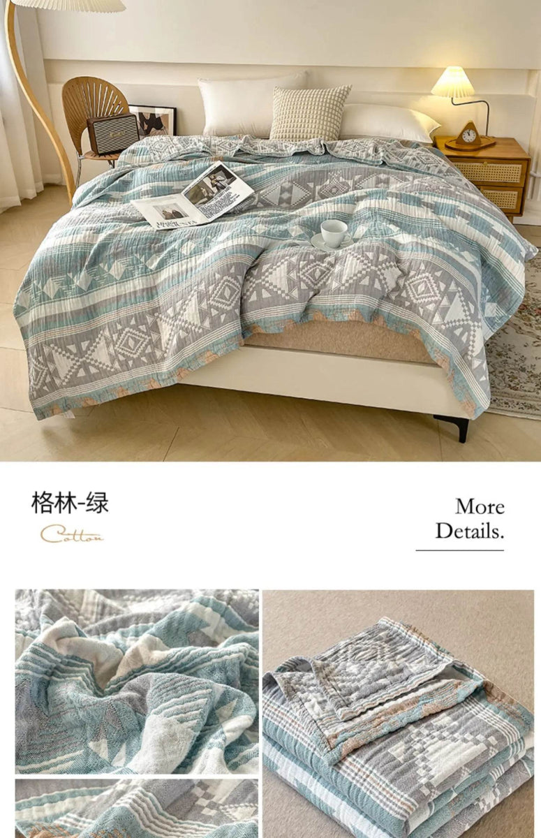 Japanese Style Breathable Cotton Gauze Blanket - Sleep Galleria