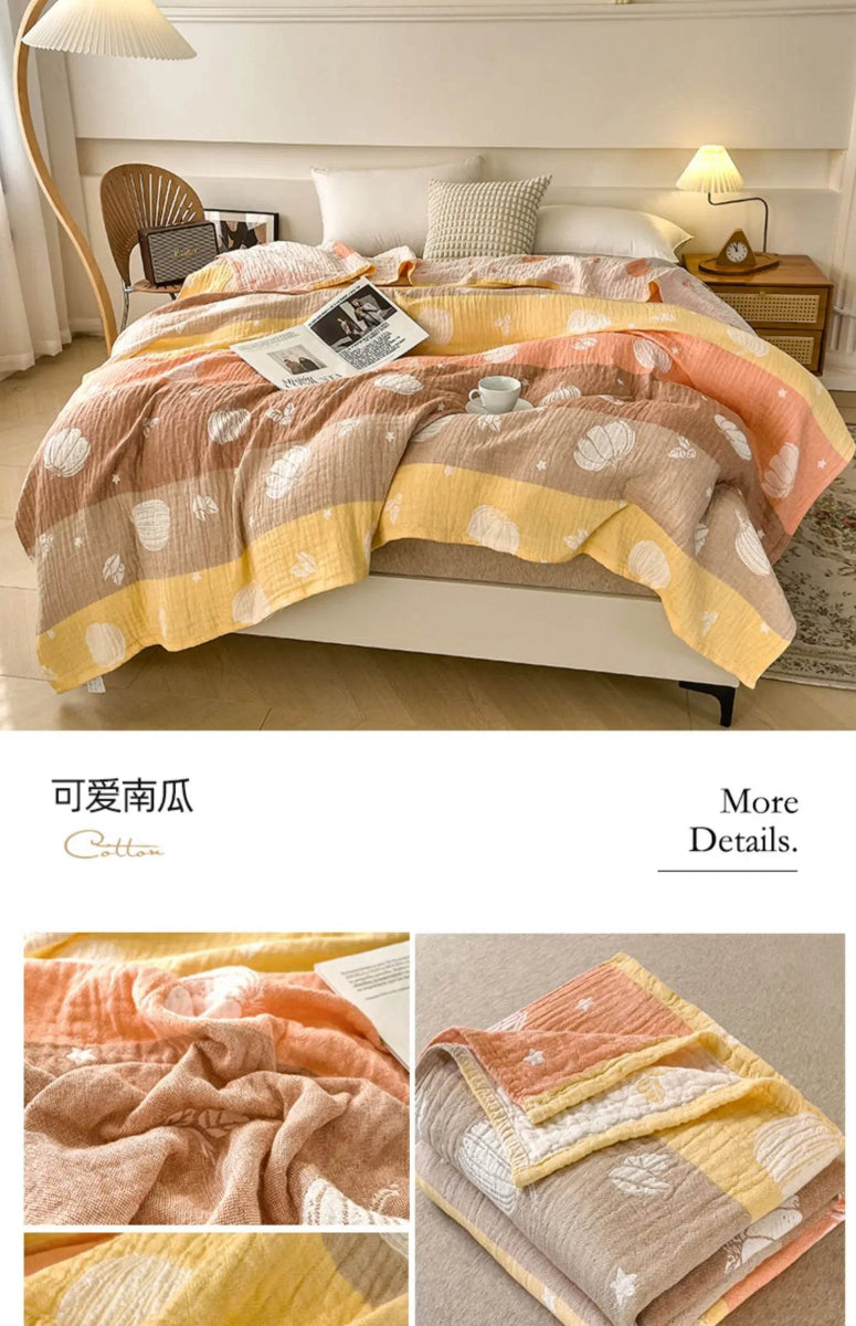 Japanese Style Breathable Cotton Gauze Blanket - Sleep Galleria
