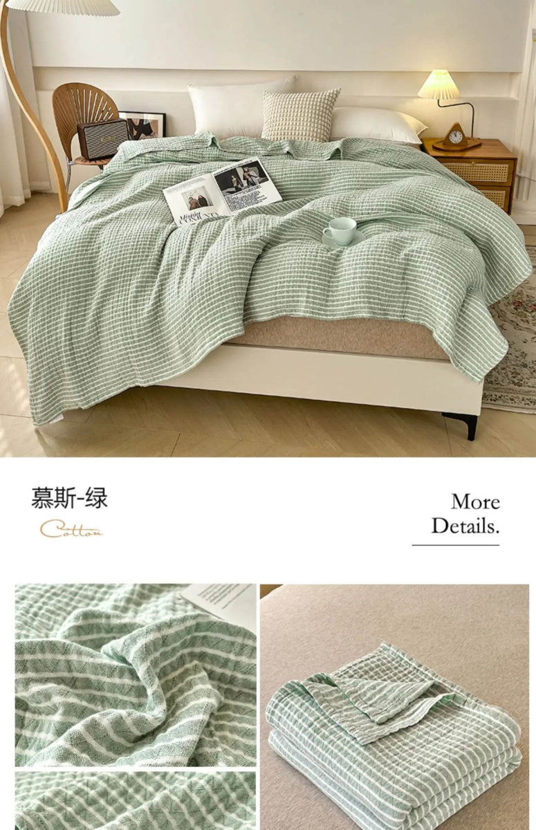 Japanese Style Breathable Cotton Gauze Blanket - Sleep Galleria