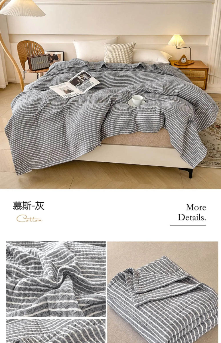 Japanese Style Breathable Cotton Gauze Blanket - Sleep Galleria