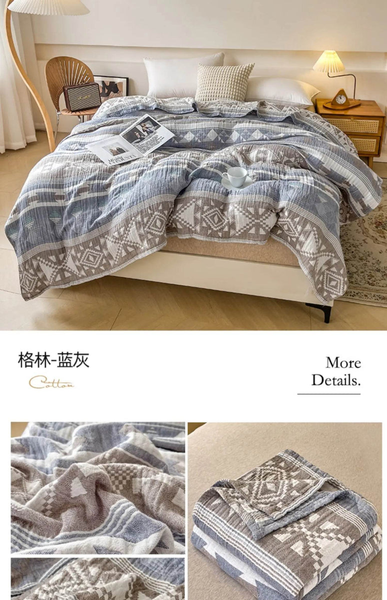 Japanese Style Breathable Cotton Gauze Blanket - Sleep Galleria