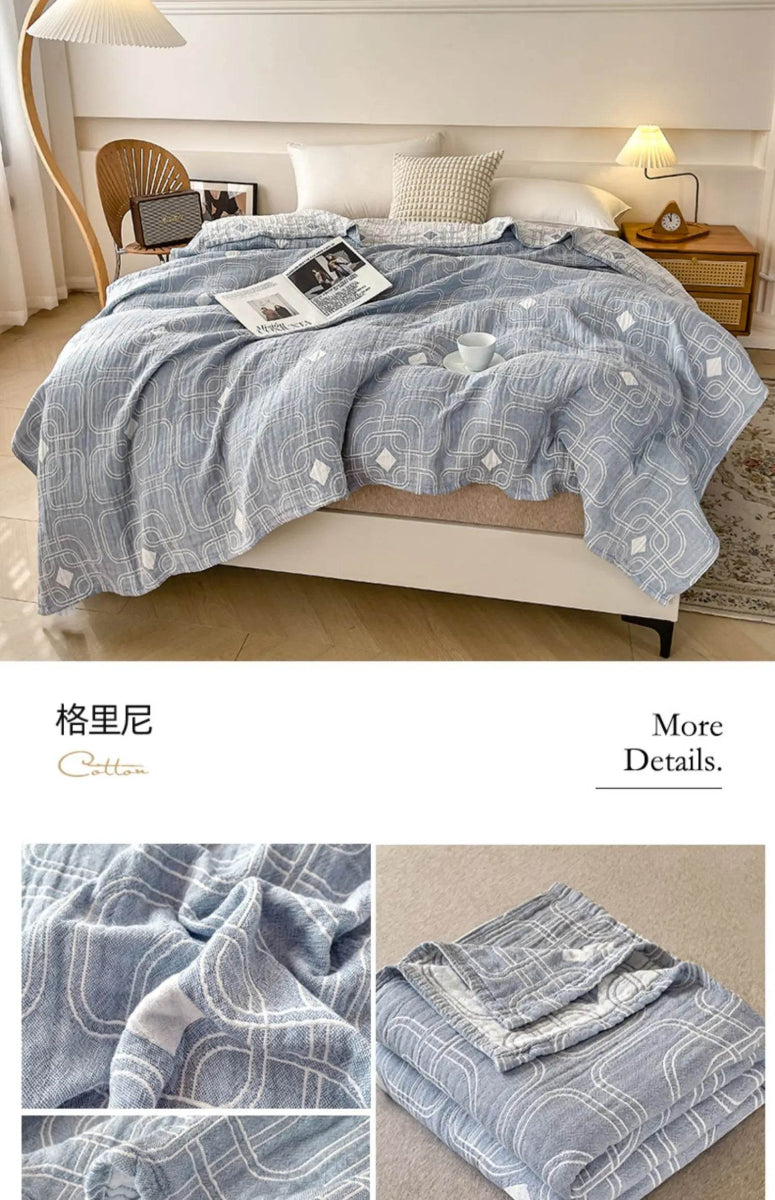 Japanese Style Breathable Cotton Gauze Blanket - Sleep Galleria