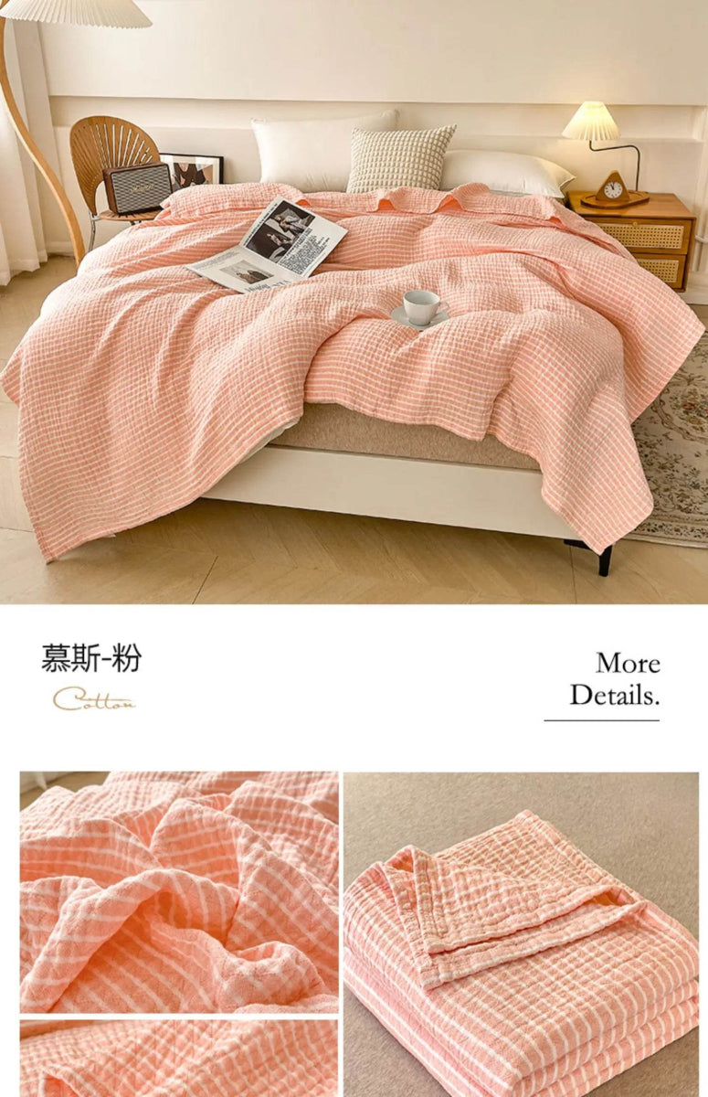 Japanese Style Breathable Cotton Gauze Blanket - Sleep Galleria