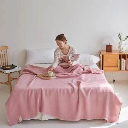 Japanese Style Summer Honeycomb Knit Air Conditioning Blanket - Sleep Galleria
