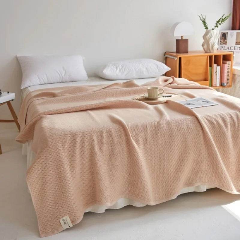 Japanese Style Summer Honeycomb Knit Air Conditioning Blanket - Sleep Galleria