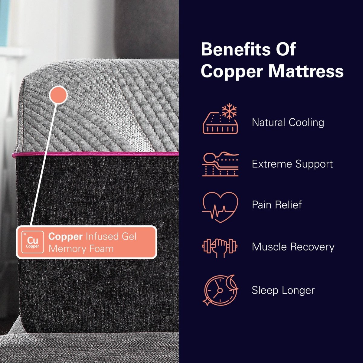 King Firm 11 - Inch Flex Top Cooling Latex Foam Mattress - Restanew - Omega Lifestyles