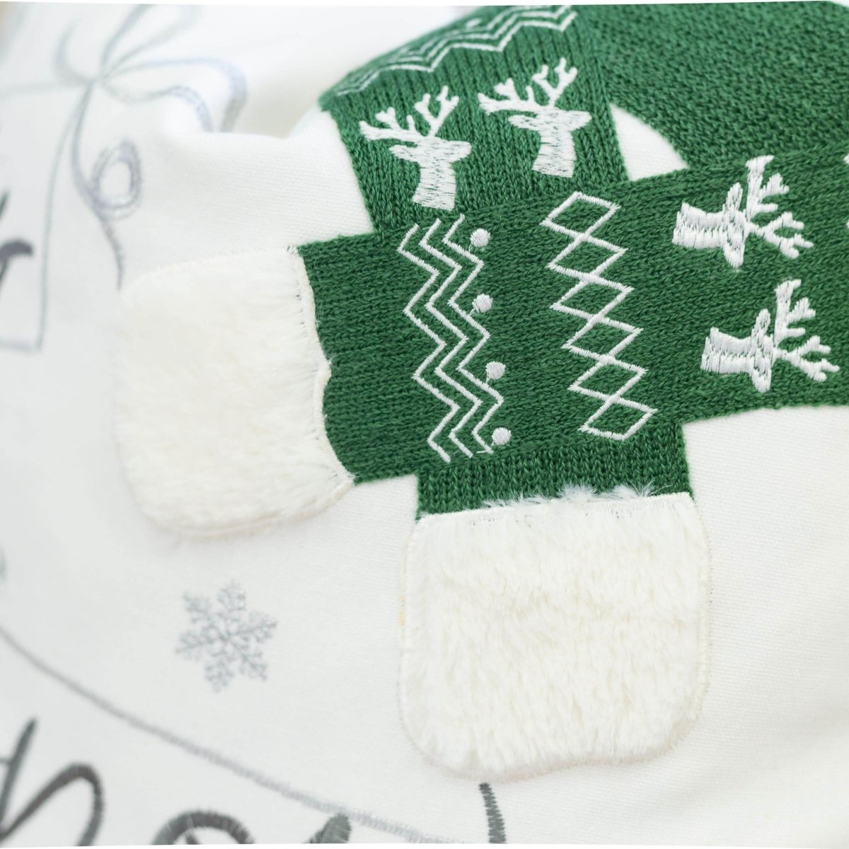 Let It Snow Embroidered 20x20 Inch Cotton Throw Pillow - Restanew - Omega Lifestyles