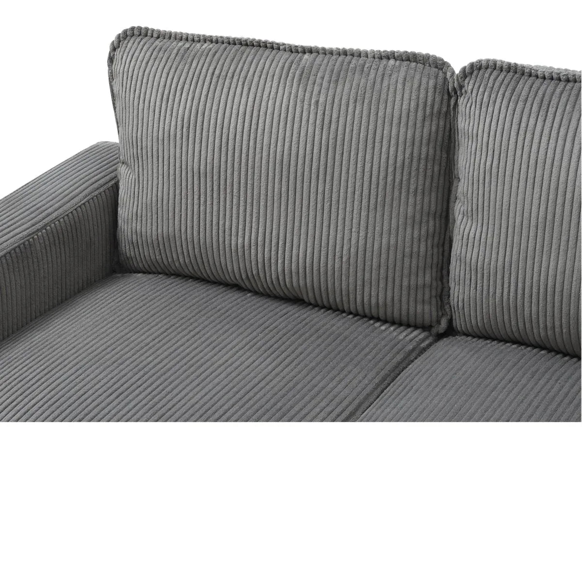 Light Grey Upholstered 3-Seat Sofa With Storage Ottoman - Omega Lifestyles
